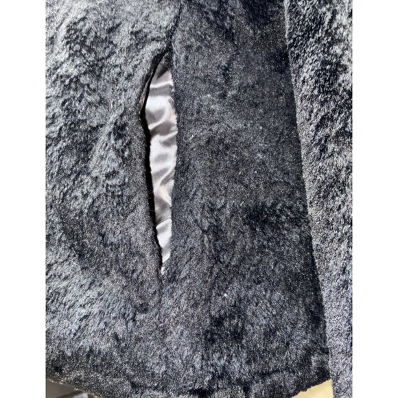 Andrew Marc Hooded Gray/Black Reversible Puffer Faux Fur Jacket Coat Sz L #o - Picture 7 of 11